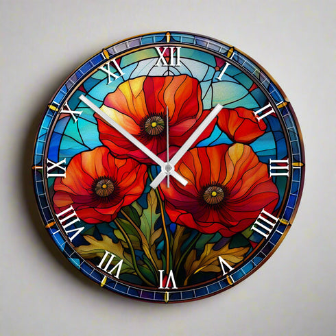 Poppy Suncatcher Effect Clock